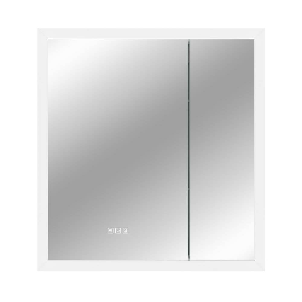 30 in. W x 32 in. H Rectangular Aluminum Recessed/Surface Mount Lighted Medicine Cabinet with Mirror and LED Light price history on PriceWatchPro