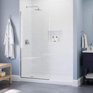 Amal 34 in. W x 72 in. H Frameless Shower Door Screen in Chrome with 3/8 in. (10 mm) Clear Glass
