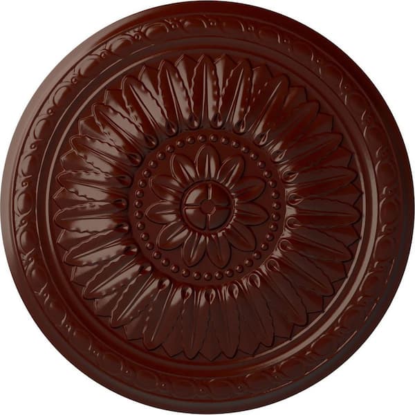 Ekena Millwork 24" x 1-5/8" Temple Urethane Ceiling (Fits Canopies upto 9-1/4") ,Brushed Mahogany