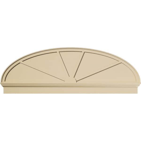 Ekena Millwork 72-in W x 24-7/8-in H x 2-3/4-in P Elliptical 4-SpokeSignature Urethane Combination Pediment, Primed Tan