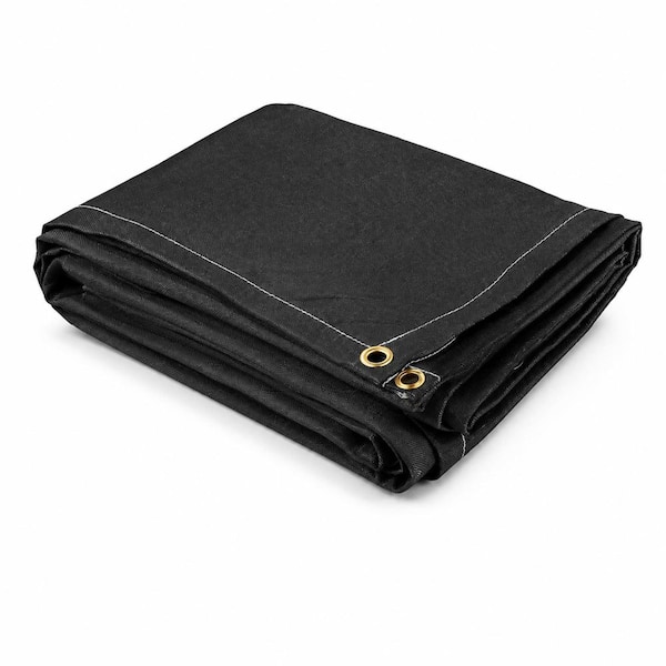 10 ft x 10 ft Black Fiberglass Welding Blanket Fire Retardant Heat Resistant Insulation Mat with Carry Bag