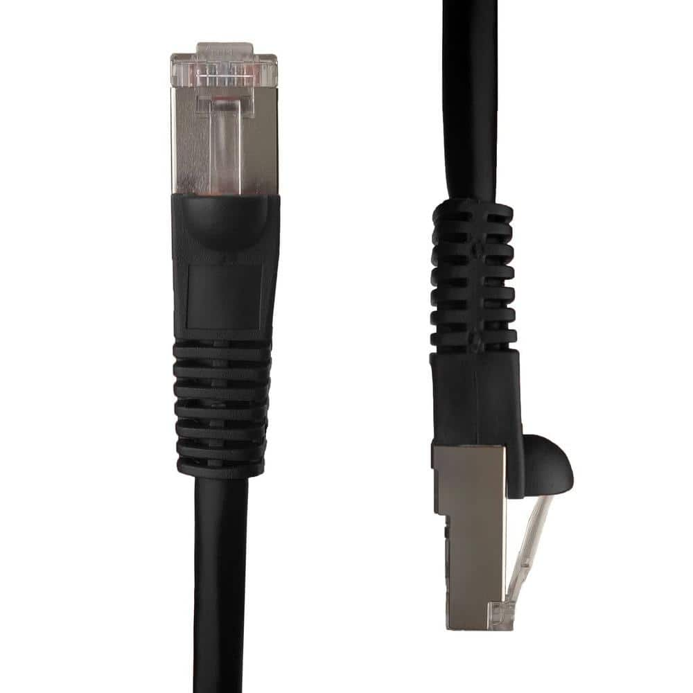 NTW 3 ft. Cat5e Snagless Shielded (STP) Network Patch Cable, Black