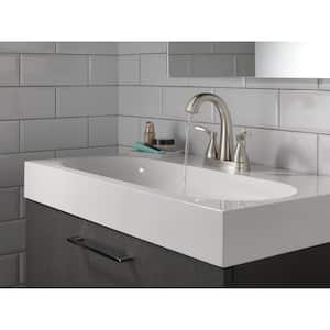 Stryke 4 in. Centerset 2-Handle Bathroom Faucet with Metal Drain Assembly in Stainless