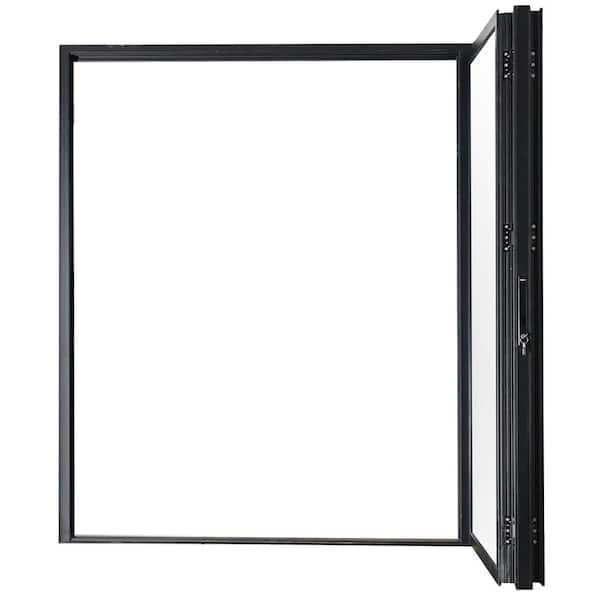 TEZA DOORS Teza 85 Series 72 in. x 80 in. Matte Black Left to