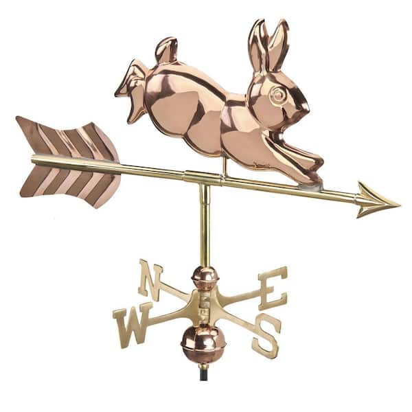 Rabbit Cottage Weathervane - Copper with Roof Mount