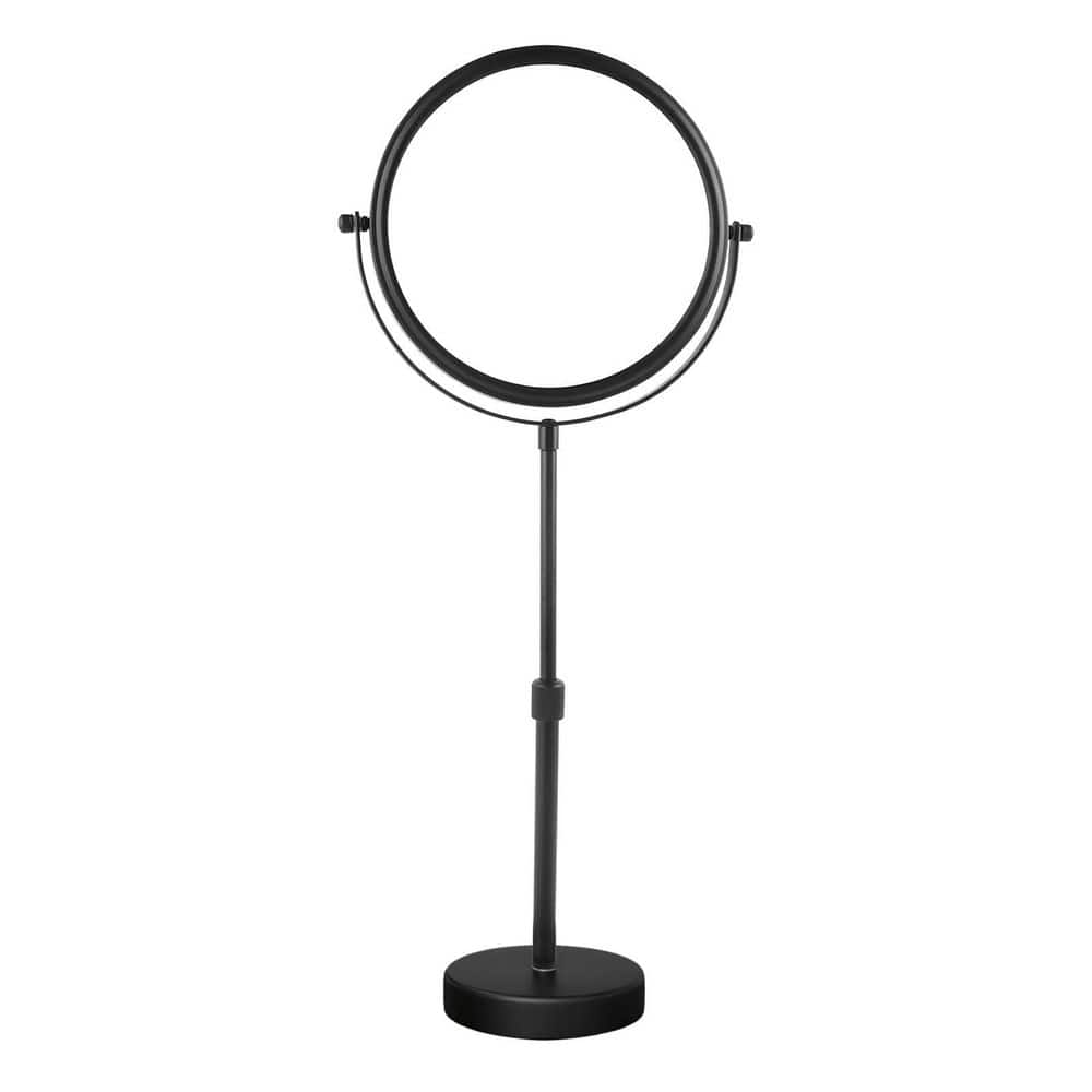 8 in. W x 15 in. H Round Magnifying Tabletop Bathroom Makeup Mirror in Black, Height Adjustable, 360° Rotation price history on PriceWatchPro