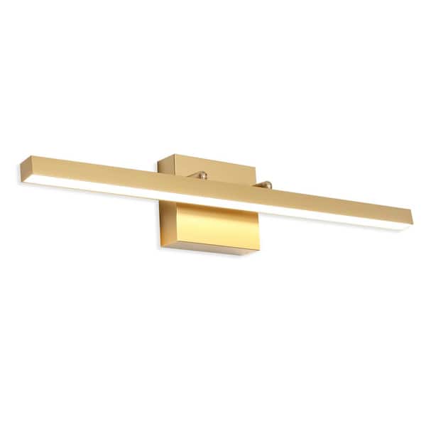 UMEILUCE 24 in. 1-Light Brushed Gold LED Vanity Light Bar with Rotatable Arm 3000K Warm Light