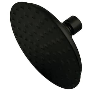 1-Spray 5.3 in. Single Wall Mount Fixed Rain Shower Head in Matte Black