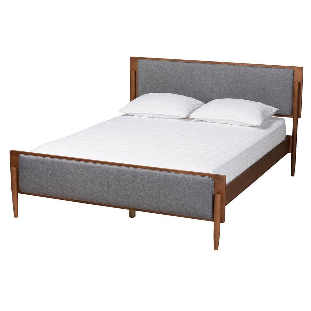 Baxton Studio Powers Gray Wood Frame Queen Platform Bed 236-12779-HD ...