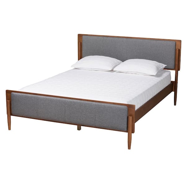 Baxton Studio Powers Gray Wood Frame Queen Platform Bed 236 12779