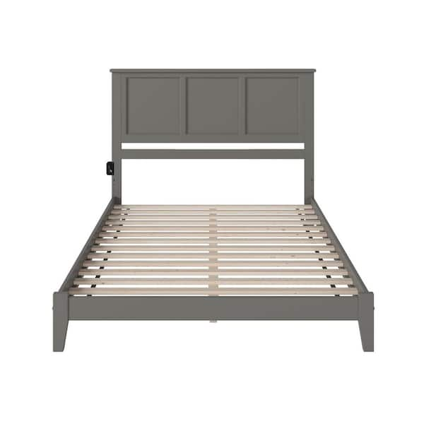 AFI Madison Grey King Solid Wood Frame Low Profile Platform Bed with ...