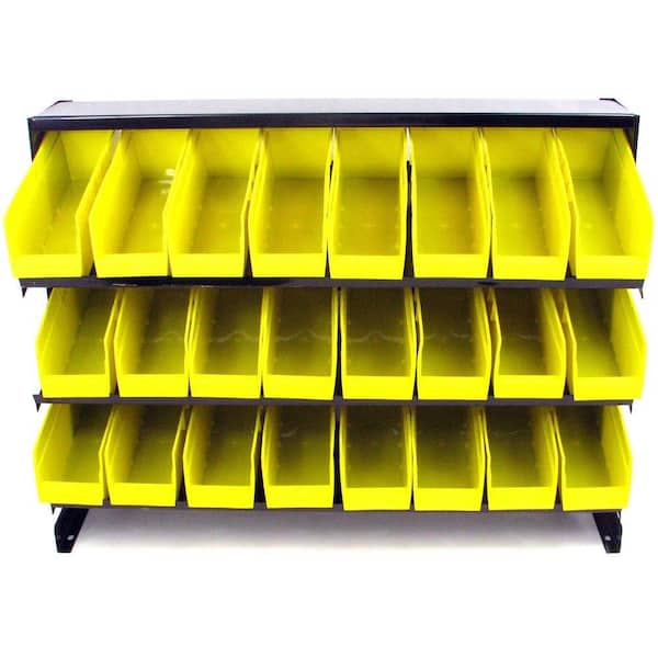 Fleming Supply 24-Bin Parts Storage Rack Trays - Black & Yellow