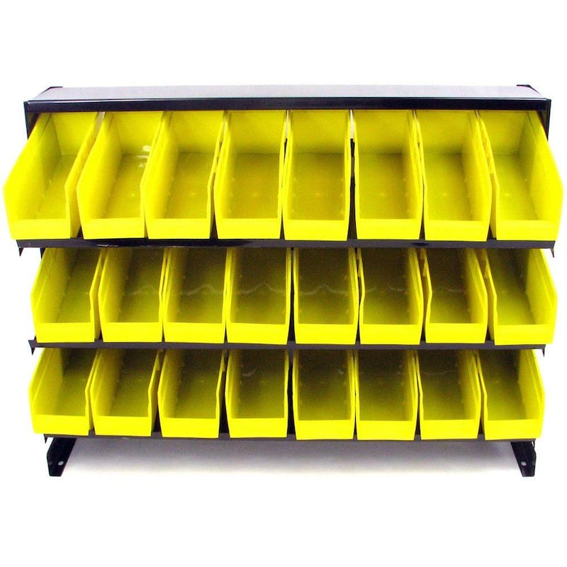 Small Part Organizer with 24 Plastic Storage Bins 11.63 in L x 31.25 in W x 23.25 in H-Steel Rack with Removable Drawers