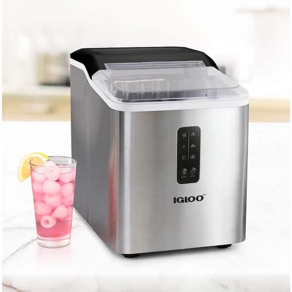 VIVOHOME 9.4 in. 44 lbs. Electric Chewable Nugget Cube Portable Ice Maker  in Silver with Hand Scoop and 10 Ice Bags wal-VH1180US-SL - The Home Depot