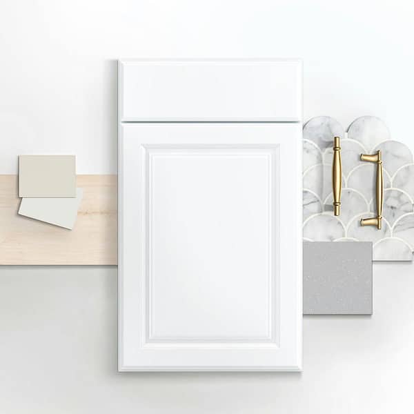 Hampton Bay Shaker 36 in. W x 24 in. D x 34.5 in. H Assembled Drawer Base Kitchen  Cabinet in Satin White with Full Extension Glides KDB36-SSW - The Home Depot
