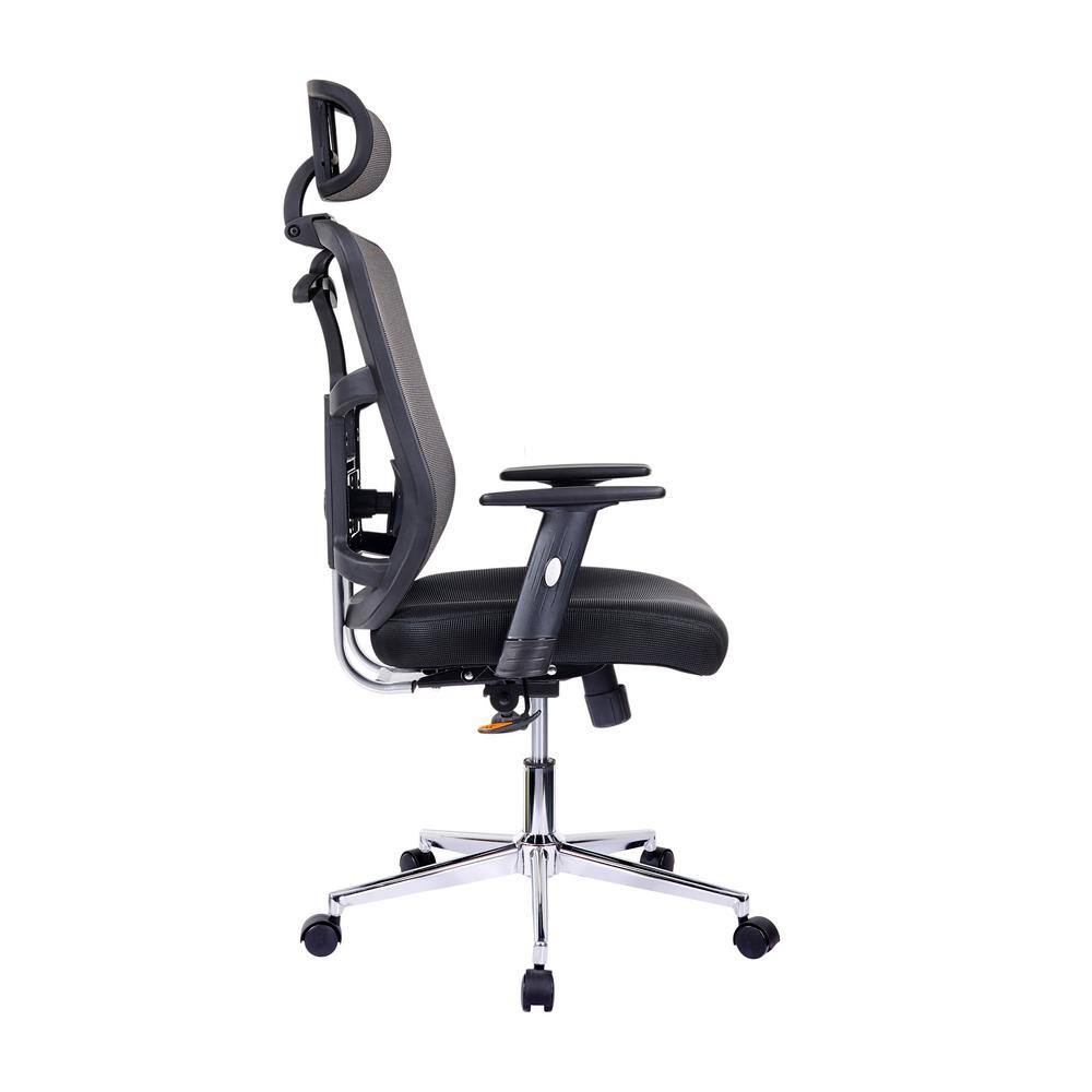 Executive High-Back Black Mesh Swivel Office Chair with Metal Base