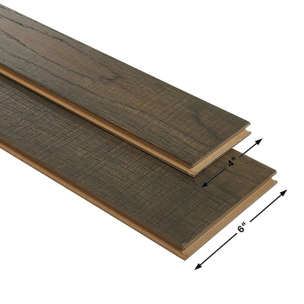Malibu Wide Plank Carmel Hickory 3/8 in. T x 6 in. W Distressed 