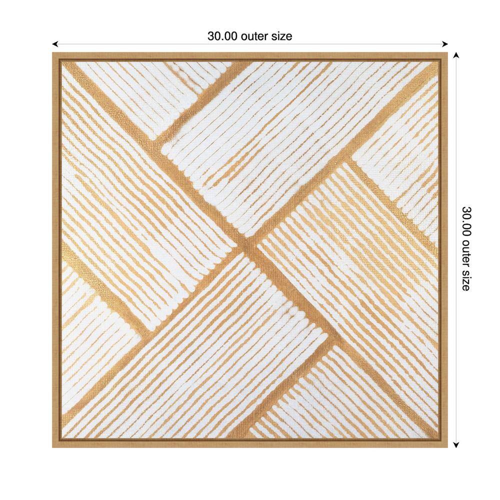 Goldenrod Corduroy I Abstract Canvas Art with Maple Frame, 30" x 30"