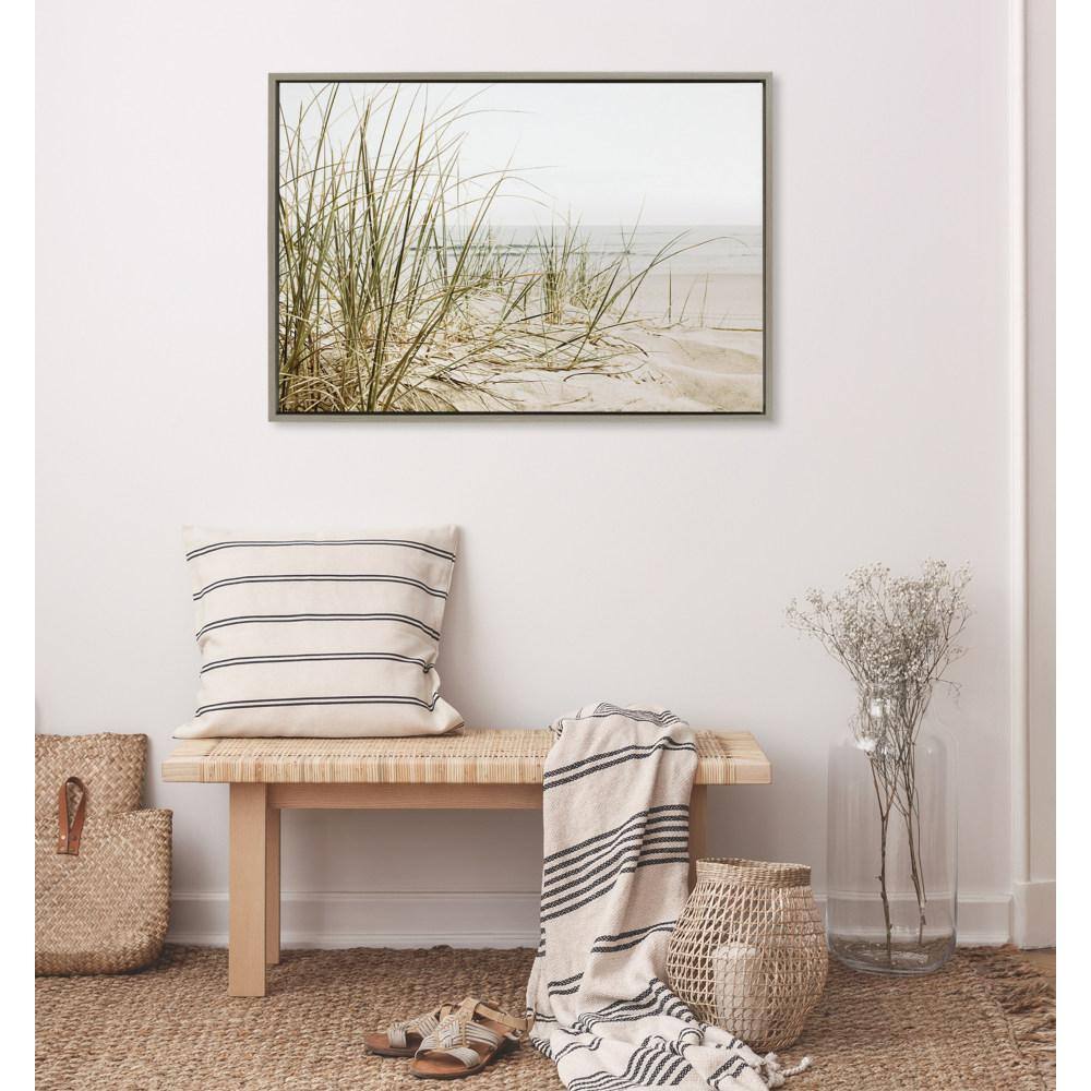 Gray Coastal Beach Grass Landscape Canvas Print, 23x33