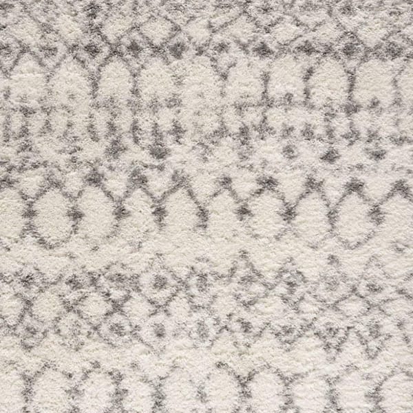 7 ft. x 9 ft. Gray and Ivory Southwestern Shag Power Loom Area Rug