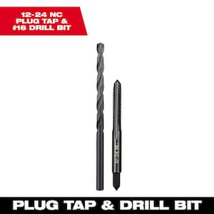 12-24 NC Straight Flute Plug Tap and #16 Drill Bit