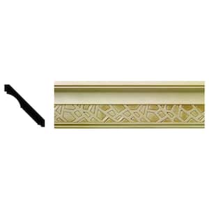 1624 1/2 in. x 3-21/32 in. x 6 in. Hardwood White Unfinished Cracked Ice Crown Moulding Sample