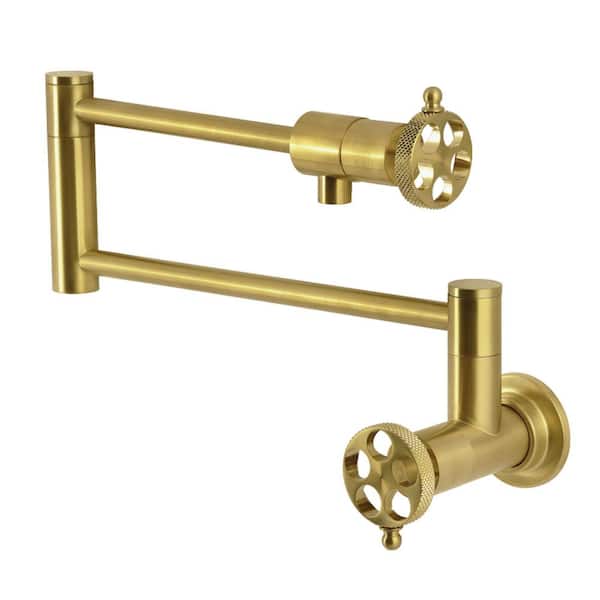 Webb Wall Mount Pot Filler in Brushed Brass
