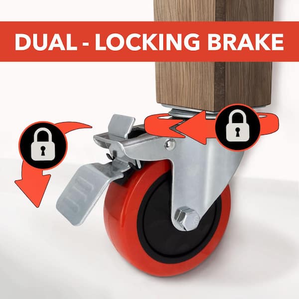 Everbilt 4 in. Red Polyurethane and Steel Swivel Plate Everbilt 4 in. Red Polyurethane and Steel Swivel Plate