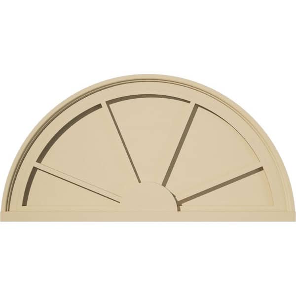 30-in. W x 15-in. H x 2-in. P Half Round 4 Spoke Signature Urethane Pediment, Primed Tan