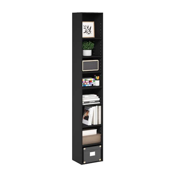 Furinno Pasir 70.9 in. Tall Blackwood Wood 8-Shelf Open Shelf