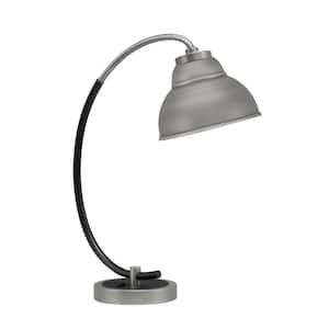 Delgado 18.25 in. Graphite and Matte Black Piano Desk Lamp with Graphite Metal Shade