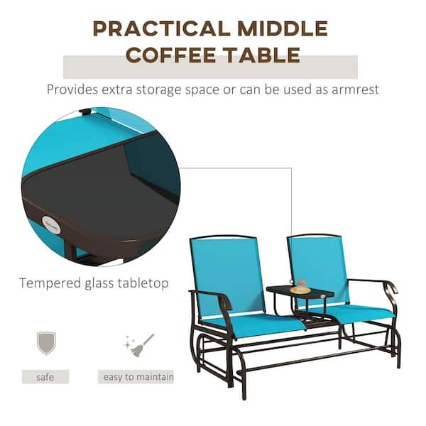 Outsunny 5 ft. 2-Seater Metal Frame Outdoor Glider Bench Outsunny 5 ft. 2-Seater Metal Frame Outdoor Glider Bench