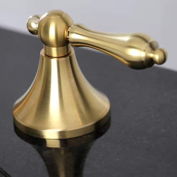 Vintage 8 in. Widespread 2-Handle Bathroom Faucet in Brushed Brass