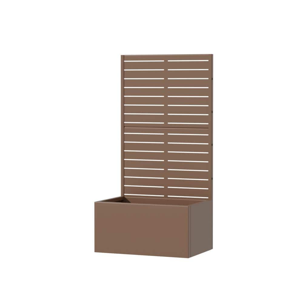47 in. L x 24 in. W x 12 in. H Rectangular Planter with Louvered Trellis, Brown Metal, Outdoor (1-Pack) price history on PriceWatchPro