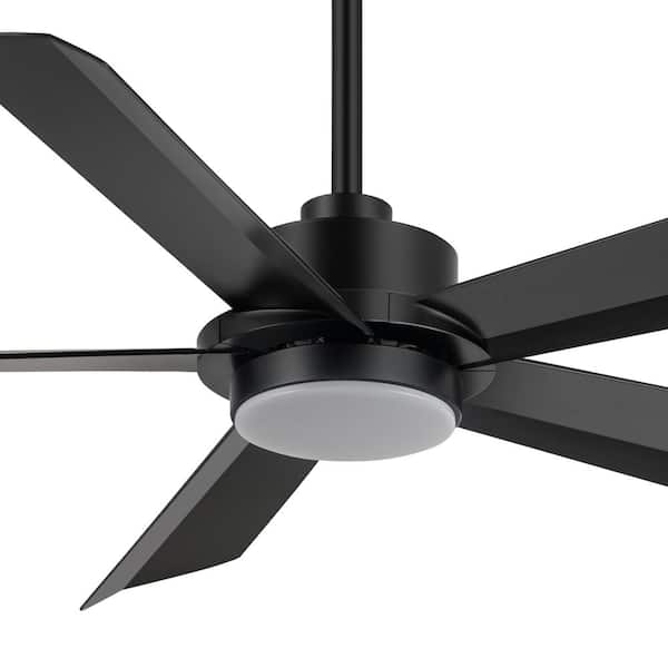 Oswald 56 in. Indoor Black Ceiling Fan with Color-Changing LED Light with Remote Included