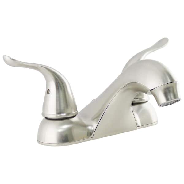 WASSERMAN FAUCETS Double Handle Low-Rise Spout Lavatory Faucet with Matching Push Pop-Up in Brushed Nickel