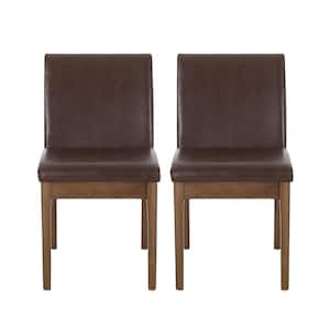 Joseph Cognac Brown Upholstered Faux Leather Dining Chair (Set of 2)