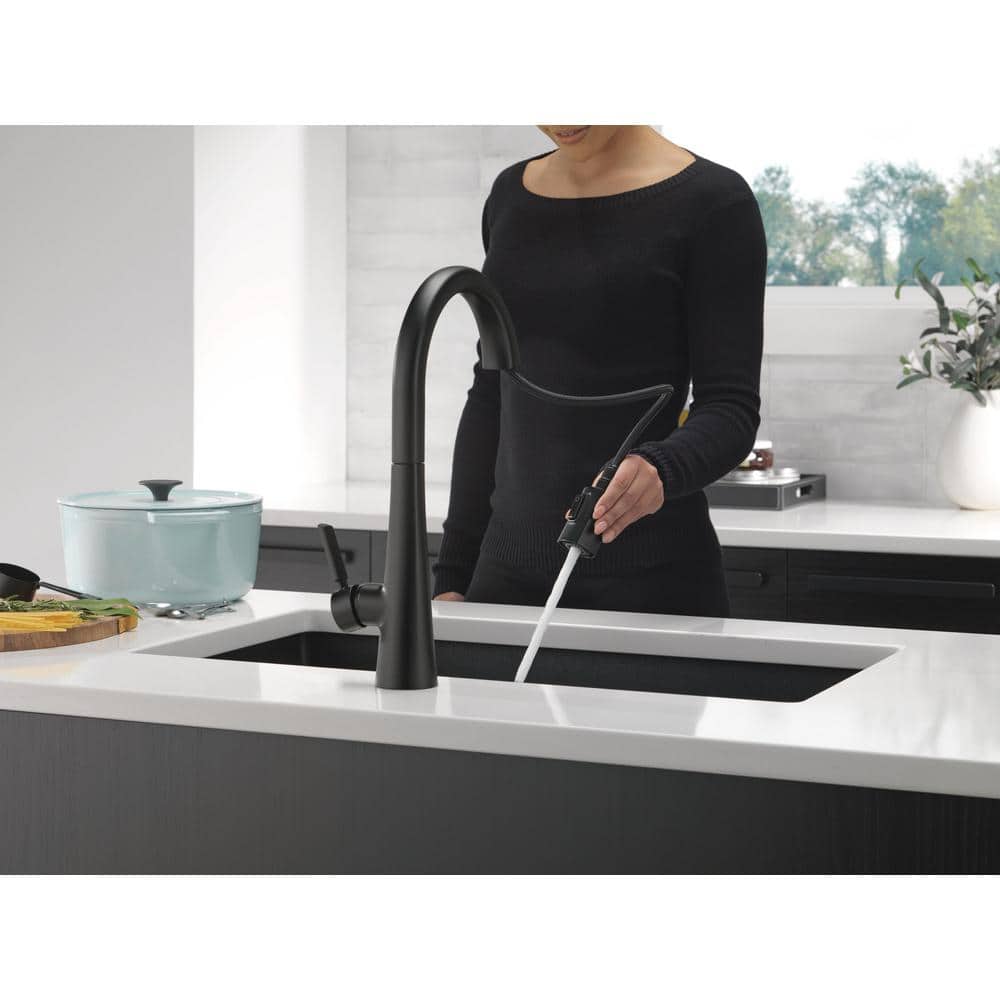 Matte Black Stainless Steel Pull-Down Kitchen Faucet