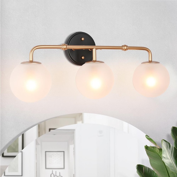 Zevni Combin 24 5 In 3 Light Dark Gold Bathroom Vanity Black Bath Frosted Glass Bar Z Q7bvyzia 4625 Light Dark Gold Bathroom Vanity, Gold Bath Bar Vanity Light