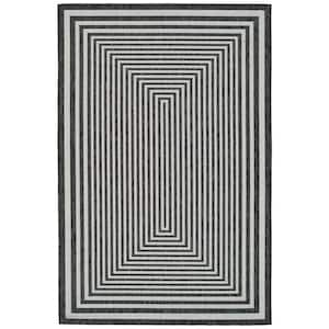 Soleri Collection Charcoal 2'7" x 4'11" Rectangle Residential Indoor-Outdoor Throw Rug