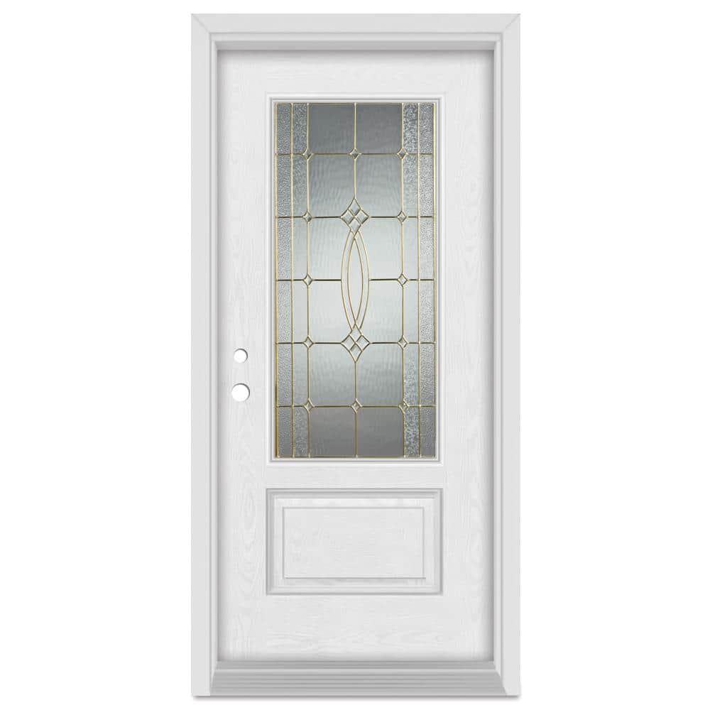 36 in. x 80 in. Diamanti Classic Right-Hand 3/4 Lite Brass Finished Fiberglass Oak Woodgrain Prehung Front Door price history on PriceWatchPro