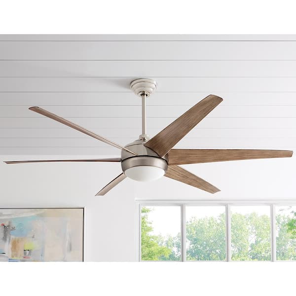 Home Decorators Collection Windward 68 in. White Color Changing Integrated LED Polished Nickel Ceiling Fan with Light Kit, DC Motor and Remote