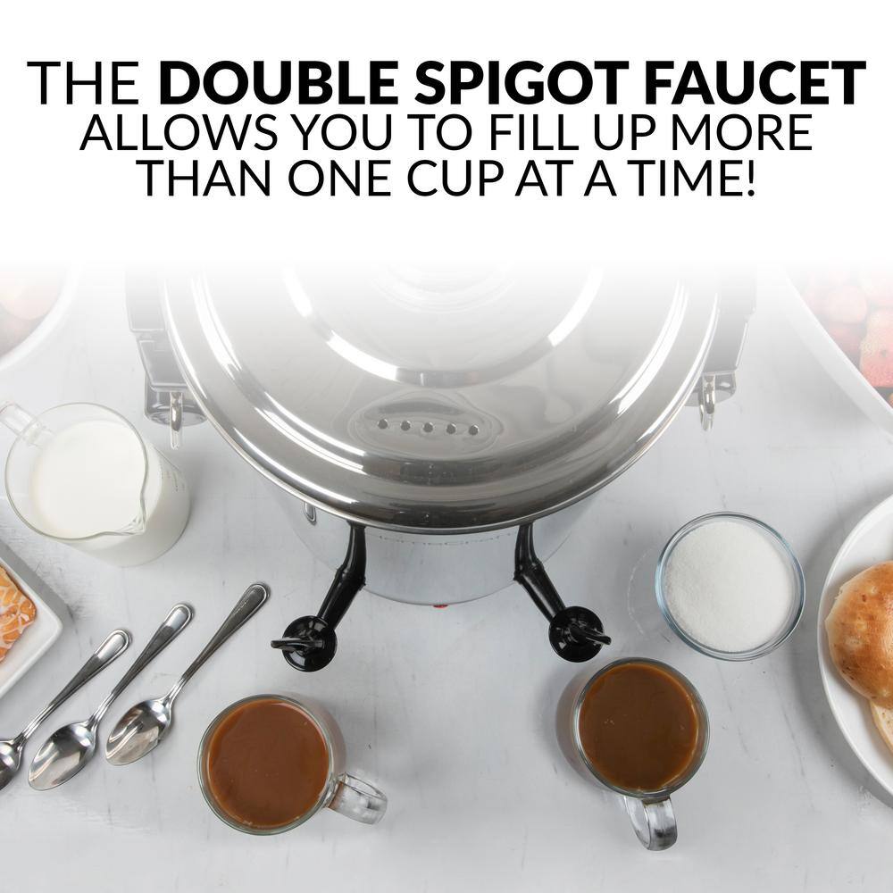 HomeCraft Stainless Steel 45-Cup Double Faucet Coffee Urn