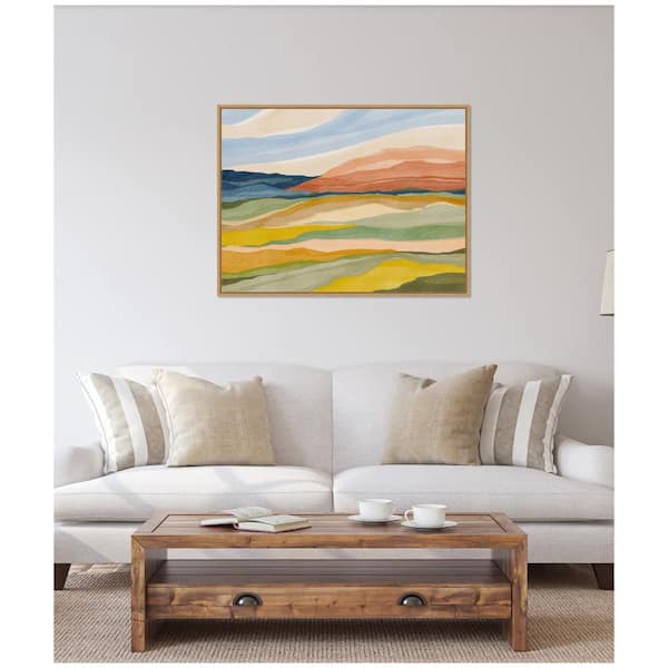Sylvie "Vibrant Rhythm" by Nikita Jariwala Natural Framed Art Print 42 in. x 32 in.