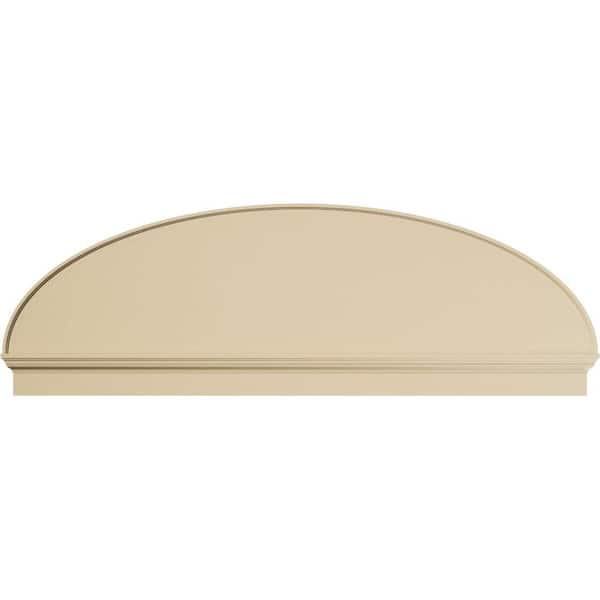 Ekena Millwork 82 in. W x 27-3/8 in. H x 2-3/4 in. P Elliptical Smooth Signature Urethane Combination Pediment, Primed Tan