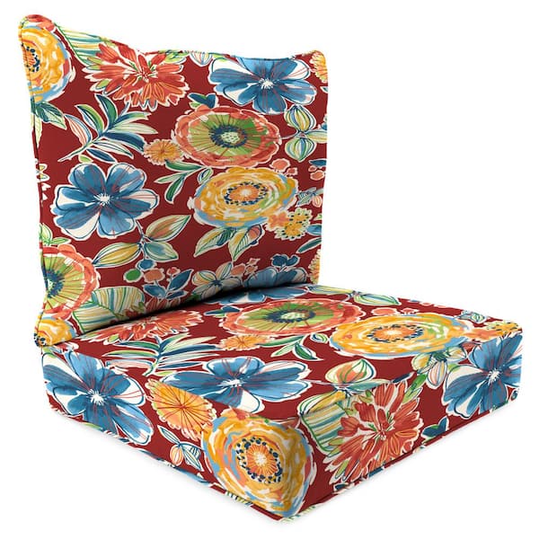 46.5 in. L x 24 in. W x 6 in. T Outdoor Deep Seating Chair Seat and Back Cushion Set in Colsen Berry
