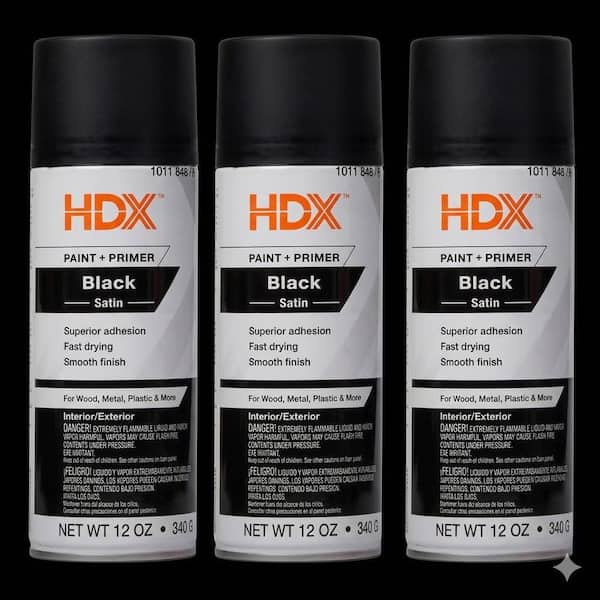 12 oz. Paint and Primer Satin Black Spray Paint
