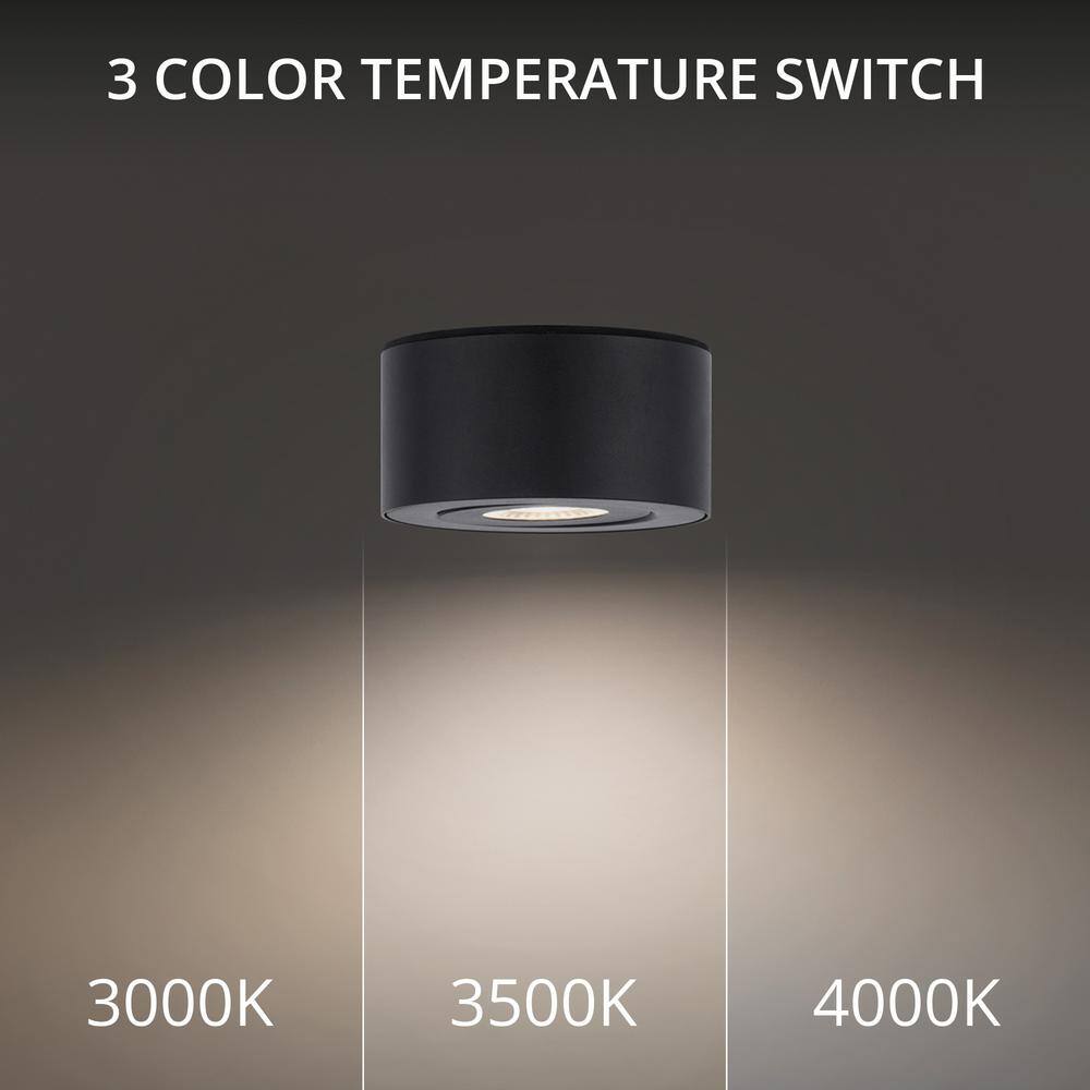 Adjustable 5'' Black Aluminum LED Flush Mount for Indoor/Outdoor