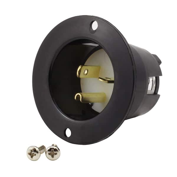 20A 125V NEMA 5-20P Flanged Power Input Inlet