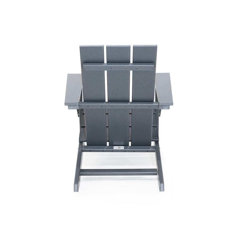 Arcadia Gray HDPE Modern Outdoor Adirondack Chair with Arms